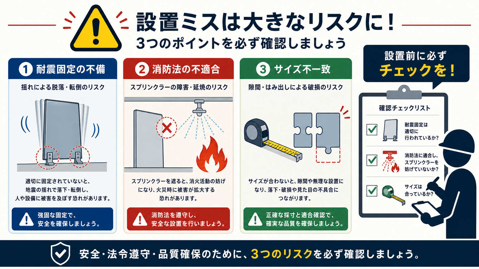 工事不要の間仕切りを導入する際の注意点